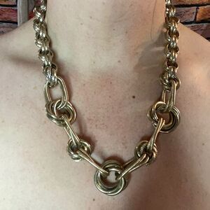1980s Triple Knot Gold Tone Heavy Quality Women’s Necklace